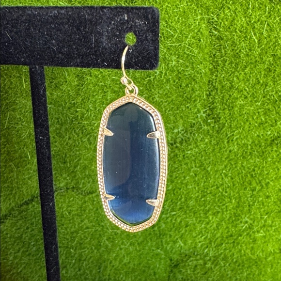 Elegant Navy Blue and Gold Kendra Scott Dani Drop Earrings - Picture 7 of 7